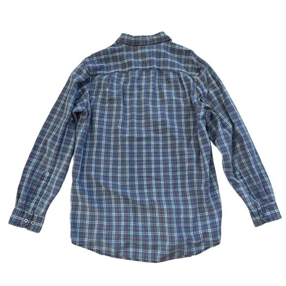 L.L. Bean Y2K Plaid Button Down Shirt, Blue/Red, Men's Size MEDIUM TALL - Picture 3 of 8